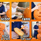 A collage of 6 images depicting how to use the product "Stack O Lantern". 